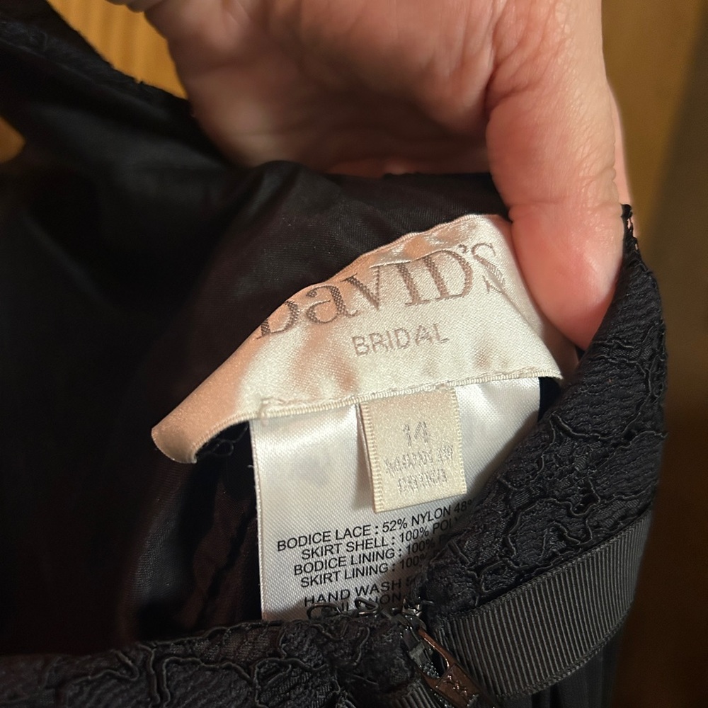 David's Bridal Black Lace Maxi Dress - Picture 4 of 5